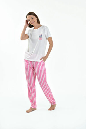 Kadın Yarım Kollu Pijama Takım Bpj1799