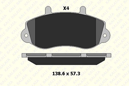 Renault On Fren Balatası Master II Movano (15"inc) - Kale B 23302 175 04 Ans