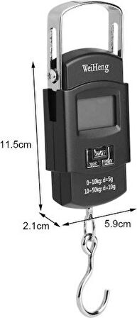 Elektronik El Kantarı 50 kg Kapasiteli Portatif Kancalı El Tartısı Dijital LCD Ekranlı Pilli Kantar 