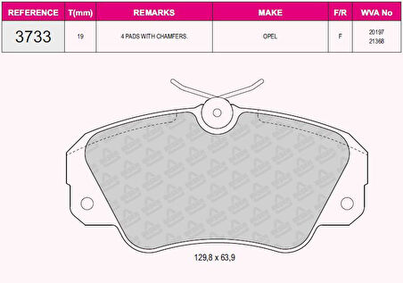 Opel On Fren Balatası Omega A / B Senator B - Beser 3733