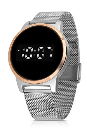 Unisex Dokunmatik Kol Saati Hasır Kordon Touch Gümüş-bakır