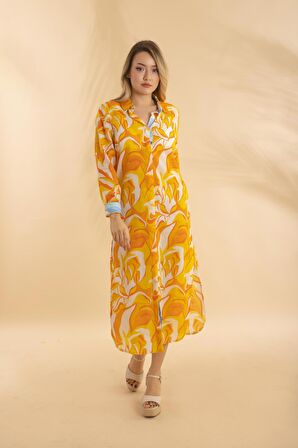 Uzun Gömlek Yaprak Turuncu Bnts-23010