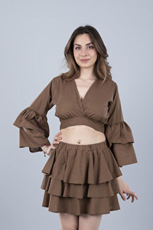 Pamuklu Etek Kahverengi