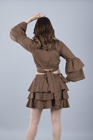 Pamuklu Etek Kahverengi