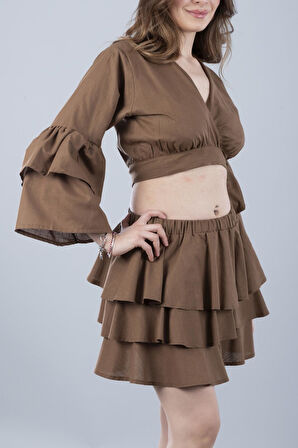 Pamuklu Etek Kahverengi