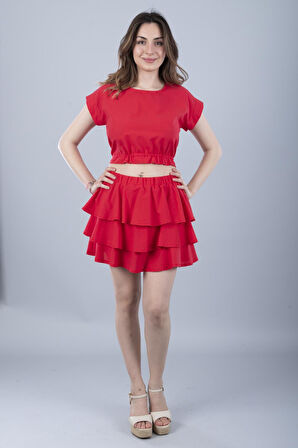 Pamuklu Etek Kırmızı