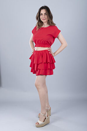 Pamuklu Etek Kırmızı