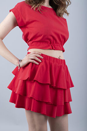 Pamuklu Etek Kırmızı
