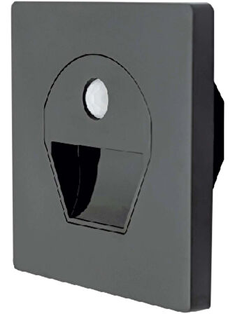 Noas 1W Siyah Kasa Sensörlü Koridor Aydınlatması 3200K Gün Işığı