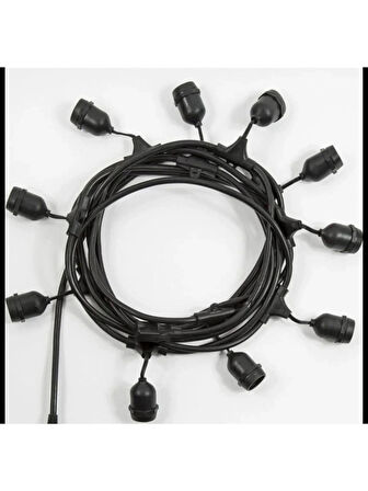 Helios Sarkıt Eklenebilir Dış Mekan Yılbaşı Ağaç ve Bahçe Aydınlatma E27 Duylu 10 Metre 20 Duy