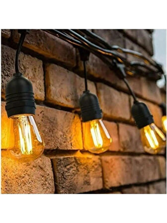 Helios Sarkıt Eklenebilir Dış Mekan Yılbaşı Ağaç ve Bahçe Aydınlatma E27 Duylu 10 Metre 20 Duy