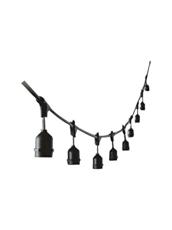 Helios Sarkıt Eklenebilir Dış Mekan Yılbaşı Ağaç ve Bahçe Aydınlatma E27 Duylu 10 Metre 20 Duy