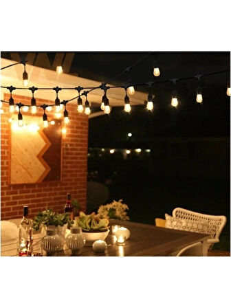 Helios Sarkıt Eklenebilir Dış Mekan Yılbaşı Ağaç ve Bahçe Aydınlatma E27 Duylu 10 Metre 20 Duy