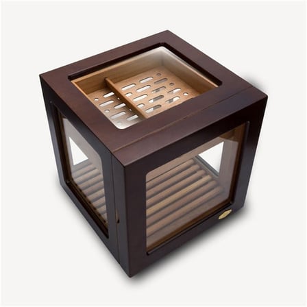 Lubinski Cam Küp Cedar Tepsili Puro Kutusu Humidor 40s LB-010