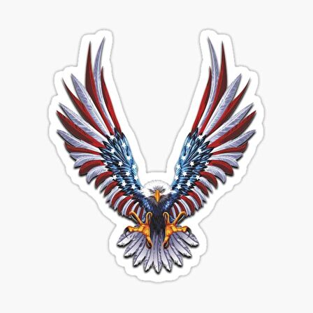 Araba Kartal Sticker Yapıştırması Etiket Amerikan Bayrağı 17CM a3