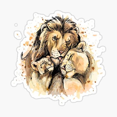 Aslan Ailesi Araba Oto Sticker Yapıştırma Etiket 17CM F1