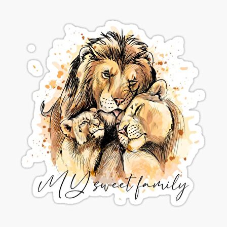 Aslan Ailesi Araba Oto Sticker Yapıştırma Etiket 17CM t3