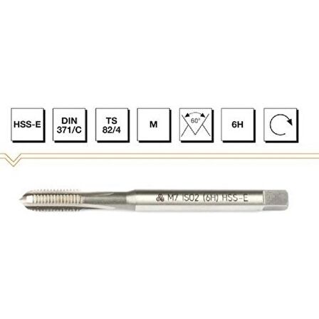 MTE HSSE DIN371/C  M10 DÜZ KANALLI MAKİNA KILAVUZU
