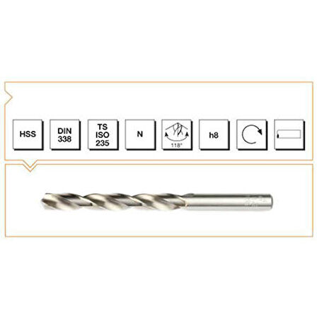 Makine Takım Hss Dın 338 Silindirik Saplı Kısa Taşlanmış Matkap Ucu  22Mm-Mte B00002102200