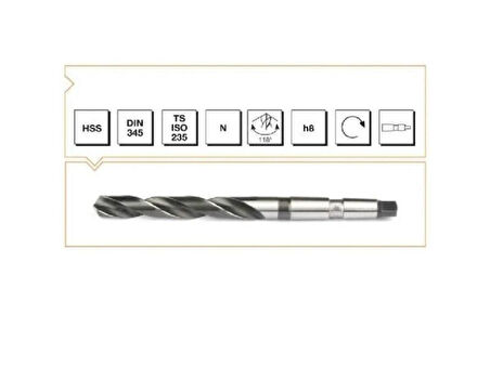 Makine Takım Hss Dın 345 Rn Matkap Ucu 24Mm-Mte B00004002400