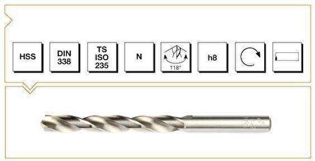 Makina Takım B00007001700 Hss Dın 338 Silindirik Saplı Kısa Taşlanmış Matkap Ucu 17 mm, 1 Adet