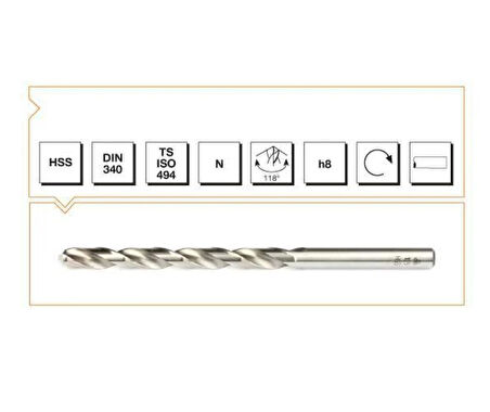 Makina Takım HSS DIN 340 Silindirik Saplı(Uzun)Matkap Ucu 5.2 mm-MTE B00007200520