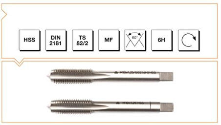 Makina Takım HSS DIN 2181 2'li El Kılavuzu M14x1.5 (6H)-MTE B00102031406