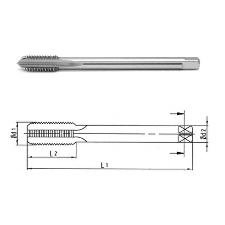 Makina Takım Hss-E Din374/C İnce Diş Makina Kılavuzu M22X2-MTE B00105752208