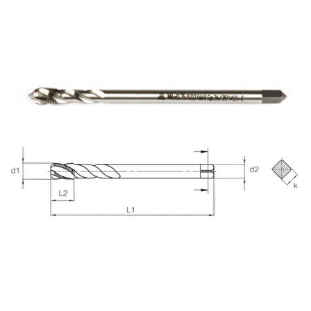 Makine Takım M12X1.5 Hss-E Din374/C İnce Diş Helis Mak. Kılavuzu-Mte B00105790006