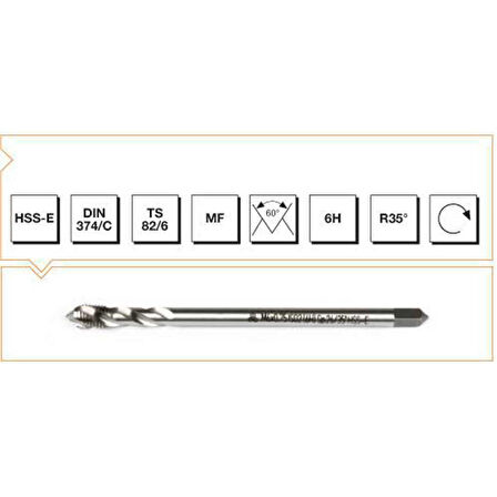 Makine Takım Hss-E Dın 374/C Metrik İnce Vidalı Helis Kanallı Makine Kılavuzu M20X1.5Mm-Mte B00105790340