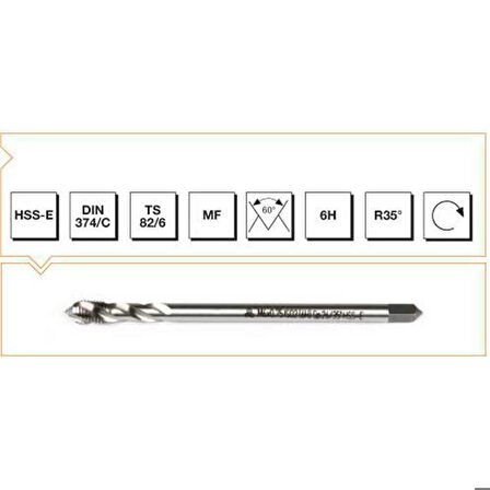 Makine Takım Hss-E Dın 374/C Metrik İnce Vidalı Helis Kanallı Makine Kılavuzu M16X1-Mte B00105790680