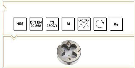 Makine Takım B00110023000 Hss Dın 223/B Metrik Normal Pafta Lokması M30X3.5, 1 Adet
