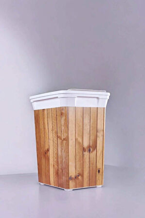 Qutu Trashbin Wood 40 L plastik çöp kovası