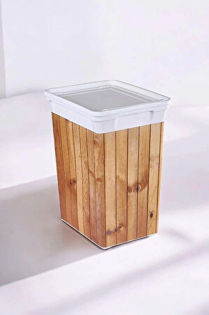 Qutu Trashbin Wood 40 L plastik çöp kovası