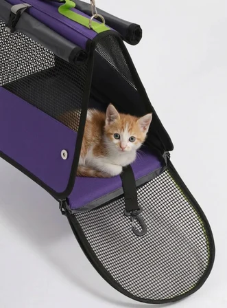 Missidea Brave Paws Flybag Fileli Kedi ve Köpek Taşıma Çantası Havayolu Uyumlu  Mor