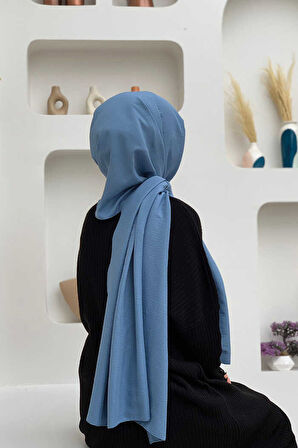 2051 Pamuk Caz Şal Bebe Mavisi