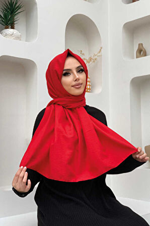 2051 Pamuk Caz Şal Kırmızı