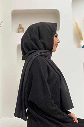 2051 Pamuk Caz Şal Siyah