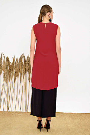 Kat Görünüm Sıfır Kol İçlik Tunik 2340 Bordo