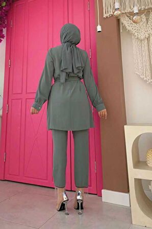 Püskül Detaylı Tunikli Pantolon İkili Takım 8424 Mint