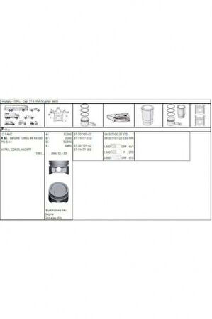Opel Motor Segman C14nz X14sz X14xe Xel Corsa B Astra F 1.4 8v 1.4 16v 78.60mm 100 (1.5x1.5x3.0) - Akd 222-3526-100