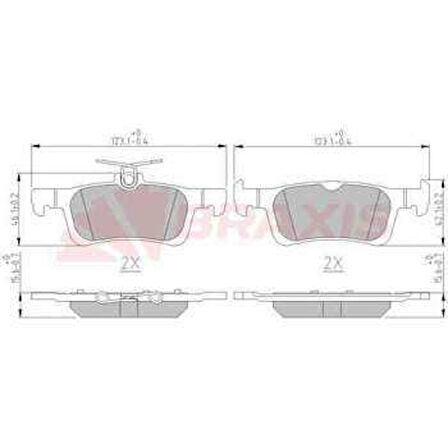 Psa Arka Fren Balatası P308 II 13> - Braxıs Aa0622