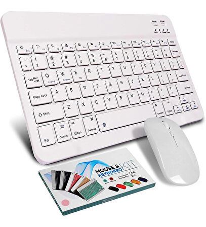Ozaki Bluetooth Ios Ipad Android Windows Uyumlu Klavye Mouse Seti Ultra İnce Taşınabilir BEYAZ RENK