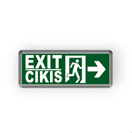Helios 3w Ledli Exit Armatür Acil Çıkış Levhası Sağ - Sol 2 Adet ( 3 Saat Şarjlı )