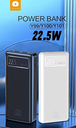 OZAKİ Y100 Power Bank 20000mAh ve Hızlı Şarj 22,5W BEYAZ
