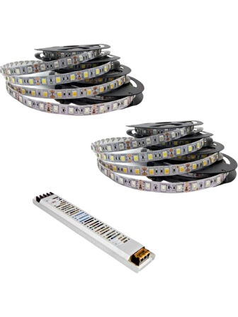 Noas 4040 Şerit LED 10 Metre 6500K Beyaz ( YL40-4001 ) + Noas 12.5 Amper 150 Watt Süper Slim LED Trafo