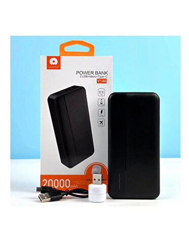 OZAKİ Powerbank 20000mAh 2 USB + Mikro + Type -C Y146