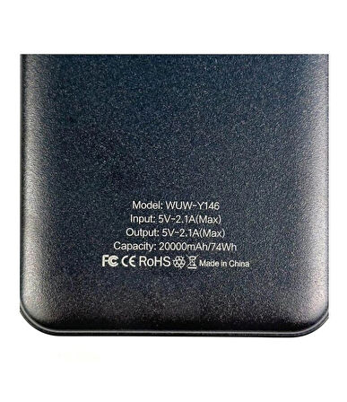 OZAKİ Powerbank 20000mAh 2 USB + Mikro + Type -C Y146