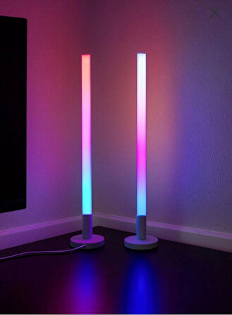HELİOS HS-9206 MÜZİK VE SESE DUYARLI RGB Lambader Led Aydınlatma Kumandalı 2' li Paket 5w