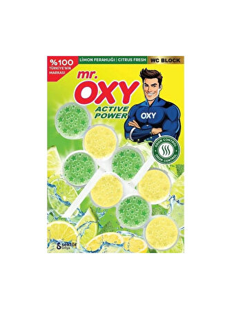 Oxy Köpük El Sabunu Yedek Kartuş 1 Lt * 6 Adet ( Mr. Oxy Klozet Wc Blok Limon Ferahlığı 2*50gr Hediyeli )